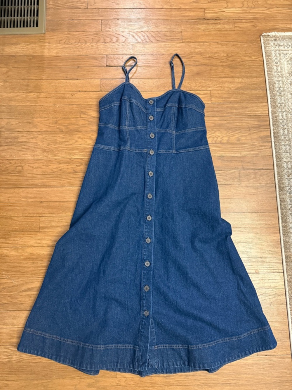 Target Universal Thread Blue Denim Button-Front Spaghetti Strap Dress